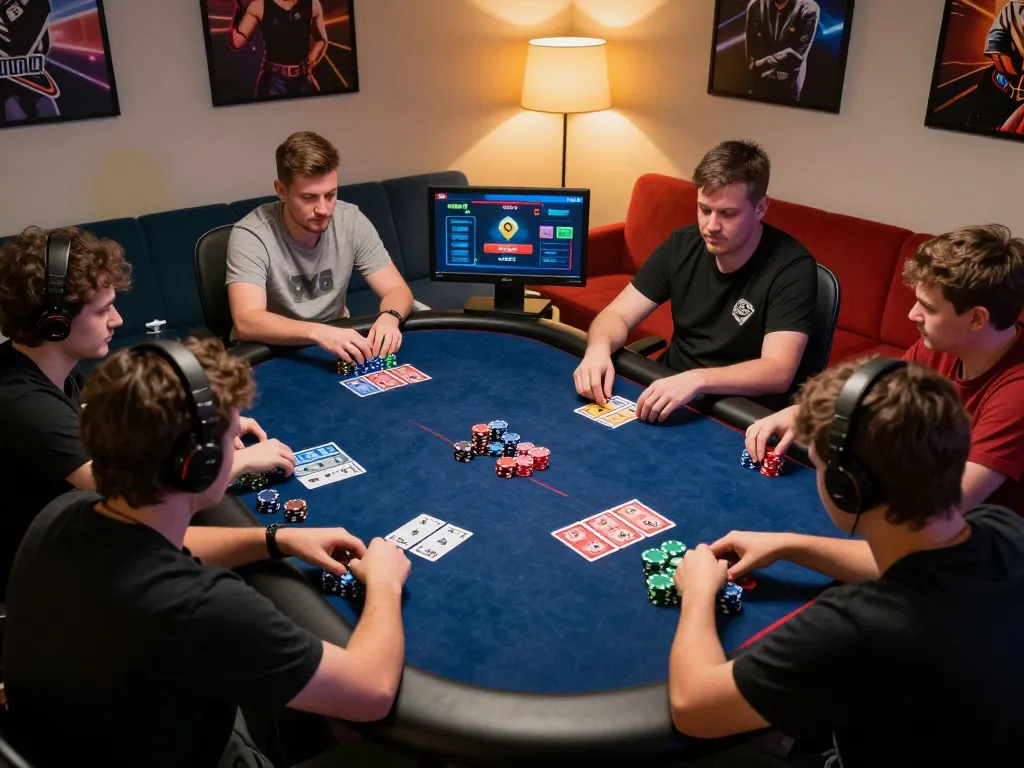 Engaged players at 89bet enjoying a lively online poker game, showcasing competitive spirit and vibrant interface.