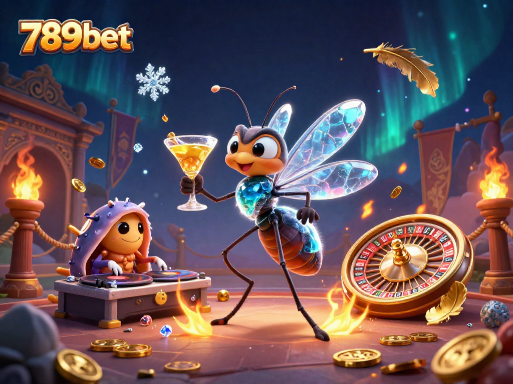Experience 789bet with dynamic 3D casino elements including a frozen mosquito mascot and unique game features.