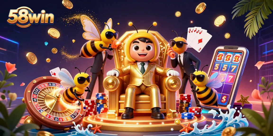 58win invites players to explore a vibrant casino scene with stunning gambling elements.