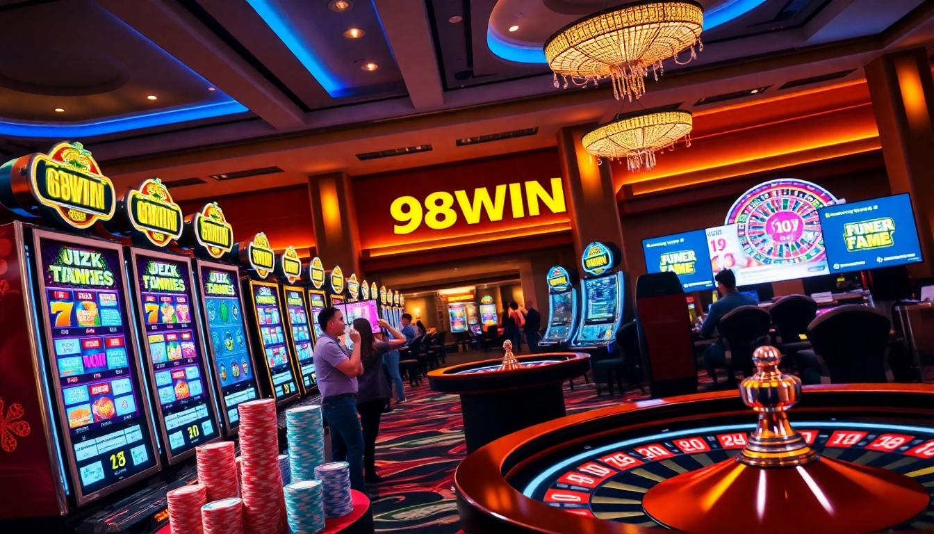 Experience the thrill of winning with 98WIN in a vibrant casino setting full of excitement.