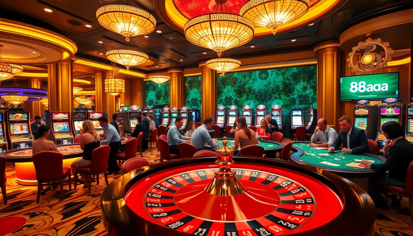 Experience thrilling gaming with 88aa in a vibrant casino atmosphere filled with excitement and action.