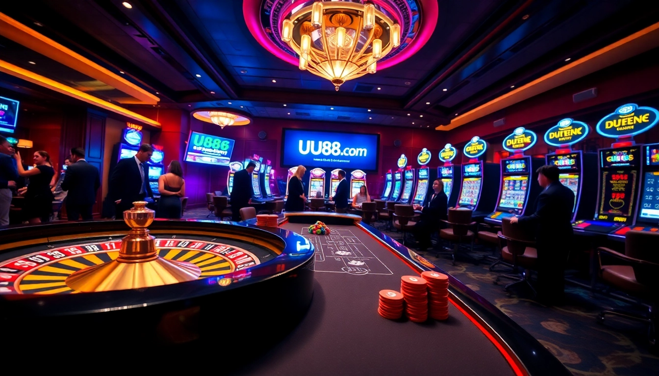 Experience thrilling moments at UU88.com with engaging casino games and vibrant atmosphere.