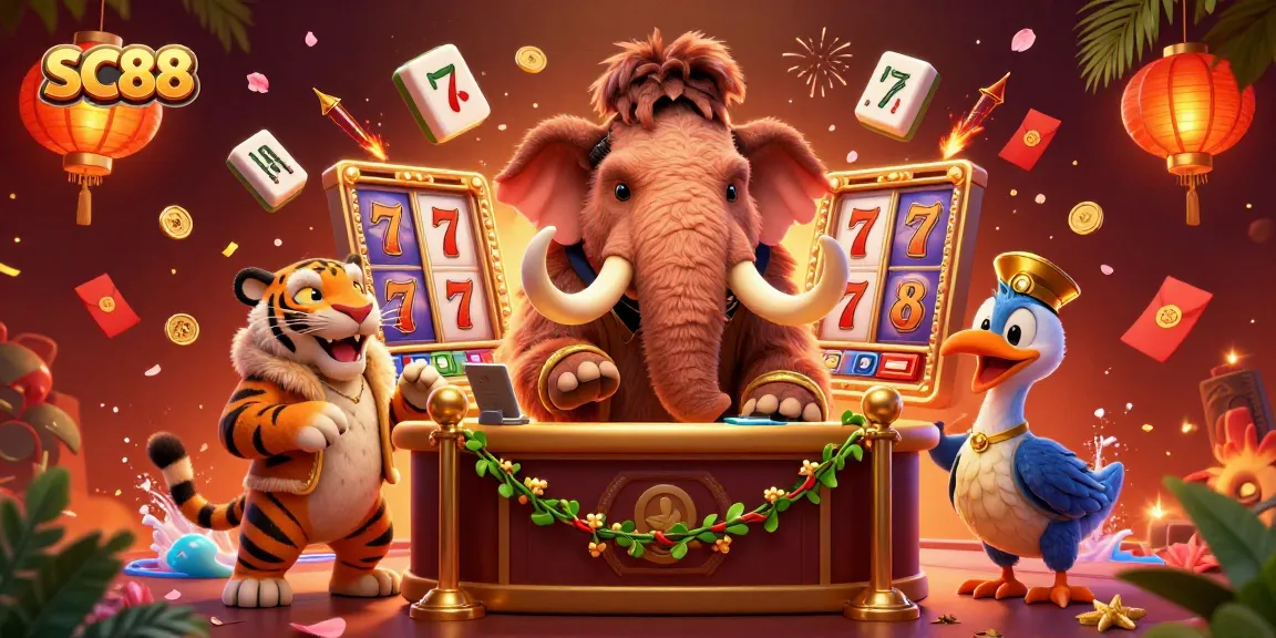 Check IDs at SC88's casino door, featuring a mammoth bouncer, a tiger VIP, and a dodo doorman.
