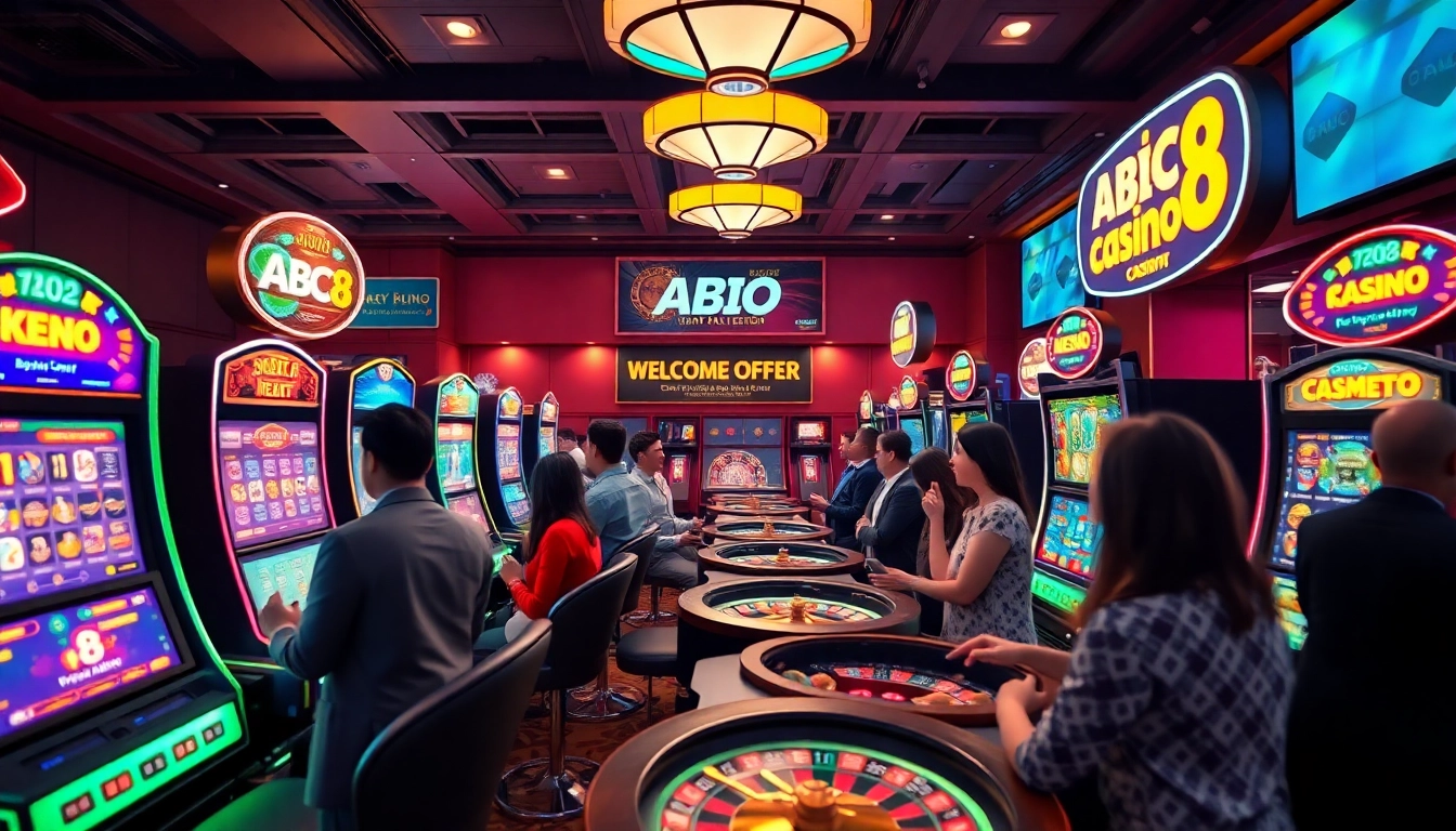 Engage with ABC8's vibrant online casino experience showcasing diverse games and players in a safe environment.