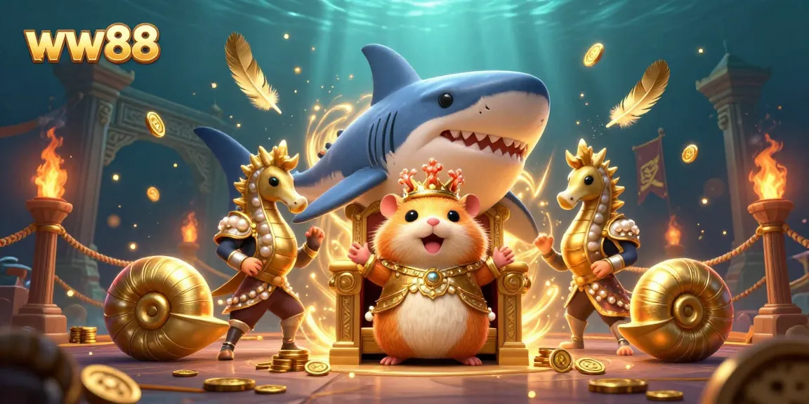 Experience thrilling gaming at ww88 with a vibrant underwater casino scene, featuring engaging characters.