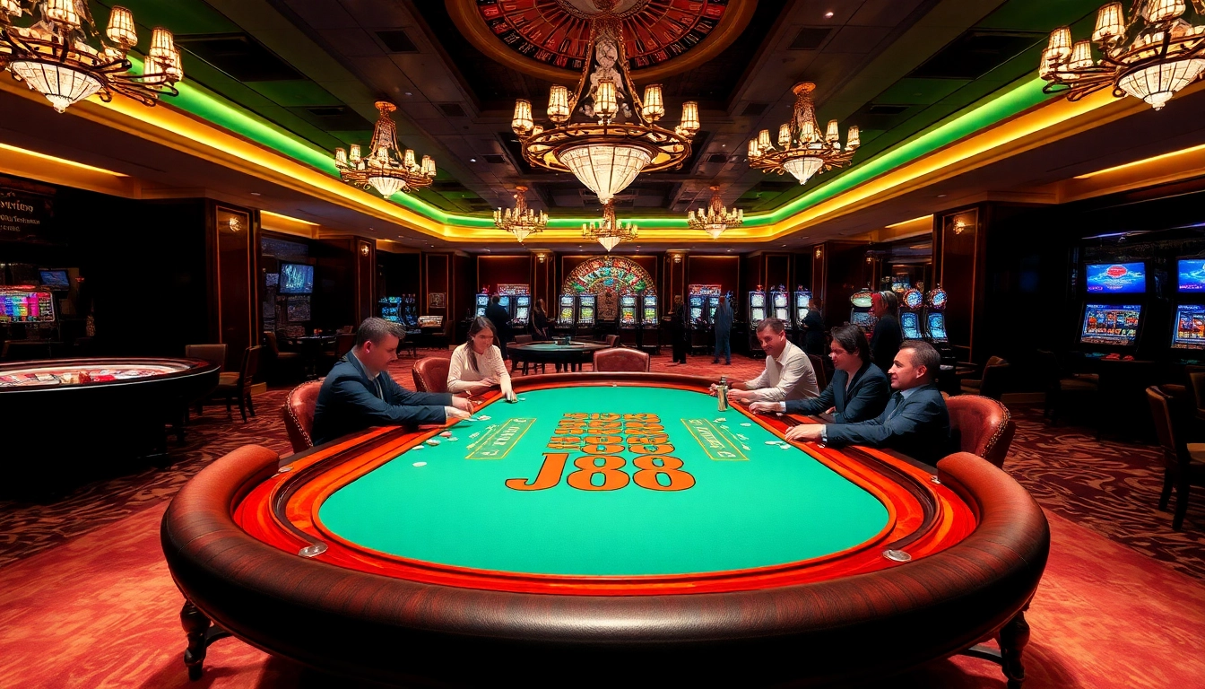 Exciting gameplay at J88 casino featuring poker action and vibrant atmosphere.