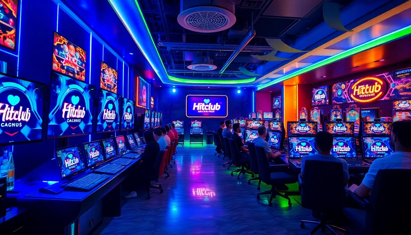 Exciting gaming lounge at Hitclub, showcasing immersive gaming experiences and community engagement.