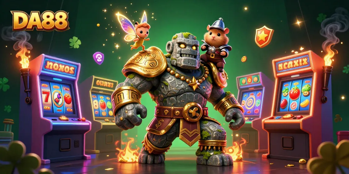 Players experience the thrill of DA88 with a 3D illustration of a mystical casino scene