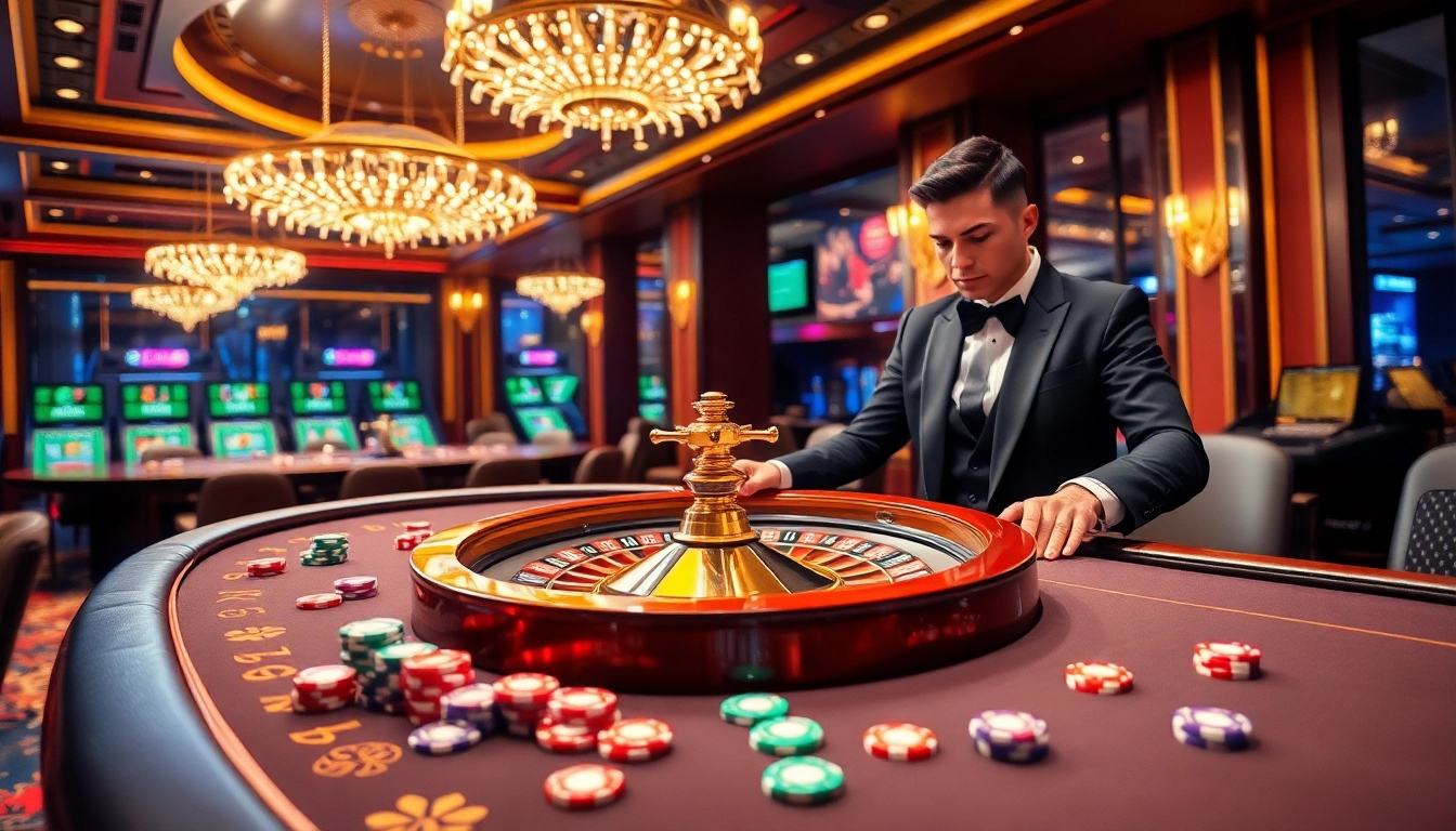 Players enjoying a thrilling game at the RR88 casino table during an exciting night.