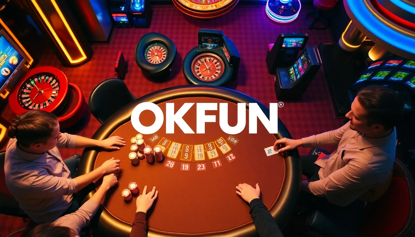 Experience high-stakes excitement at OKFUN casino with vibrant games and engaging players.