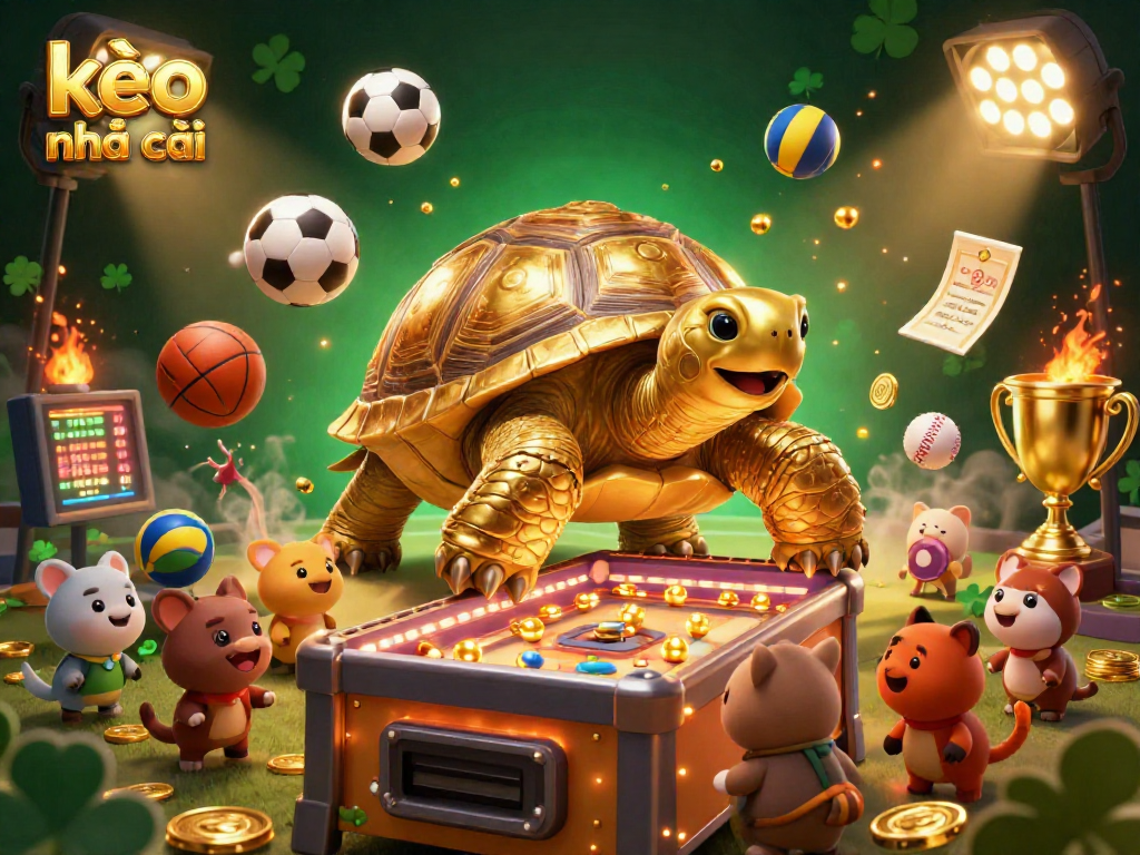 Experience the excitement of kèo nhà cái with our vibrant casino-themed illustration showcasing thrilling sports betting elements.