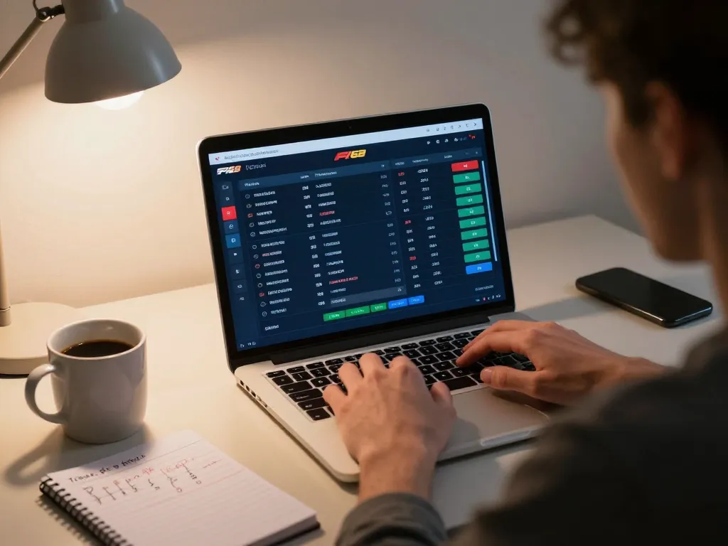 Engaging sports betting action on F168 sportsbook interface with strategic notes and cozy setup.