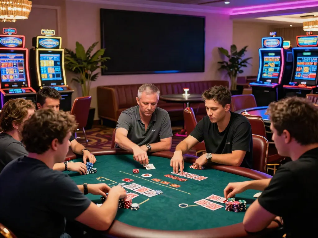 Exciting casino gaming scene showcasing diverse players enjoying games not on Gamstop.