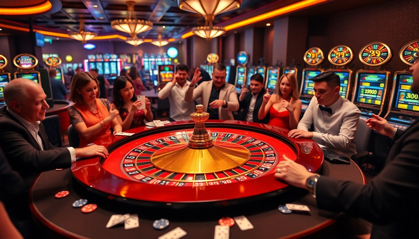 Experience the thrill of gaming at https://hb88hz.club/ with players enjoying roulette and slot machines.