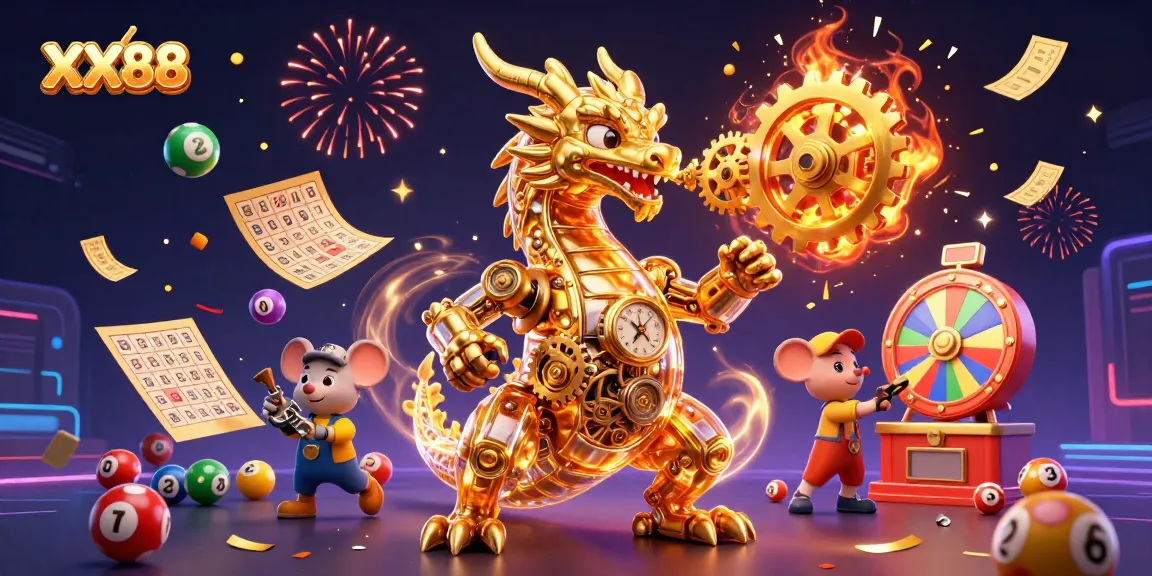 Engage with XX88 in a vibrant 3D illustration featuring a golden dragon unleashing excitement and winning opportunities.