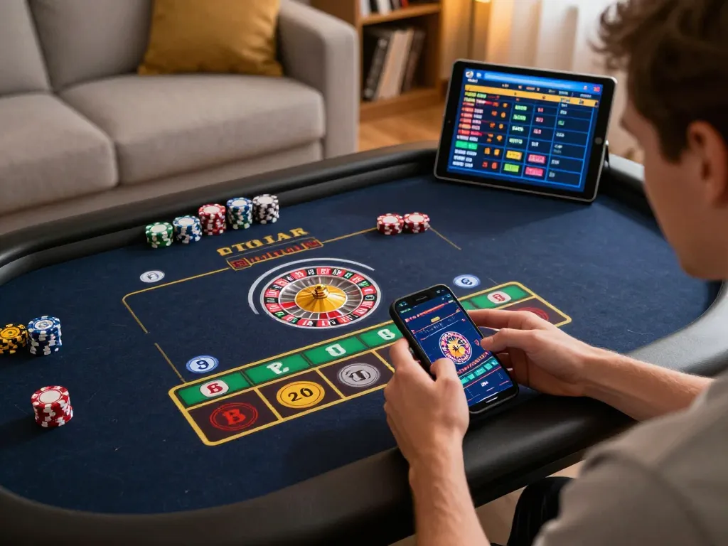 Engaging in mobile gaming on 23Win with friends, placing bets on a live roulette game