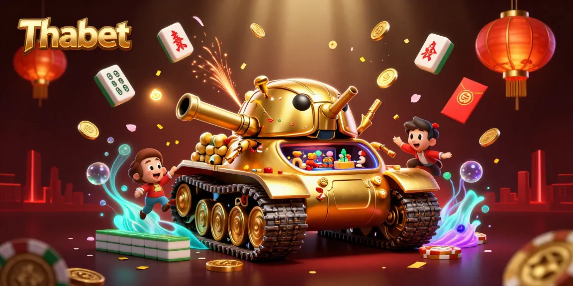 Thabet casino adventure featuring a golden beetle tank revealing a miniature casino for exciting gameplay.