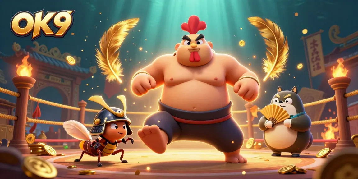 Engage with the thrilling betting action at OK9 in this vibrant, dynamic scene of animated characters.