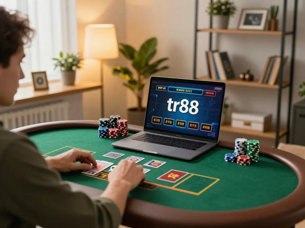 Player enjoying an online game experience with tr88, showcasing the excitement of live dealer games.