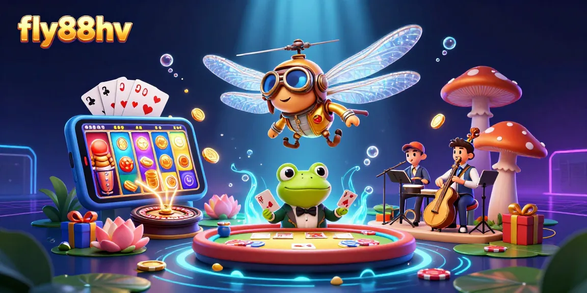Experience thrilling games at fly88hv with an animated casino scene filled with excitement.