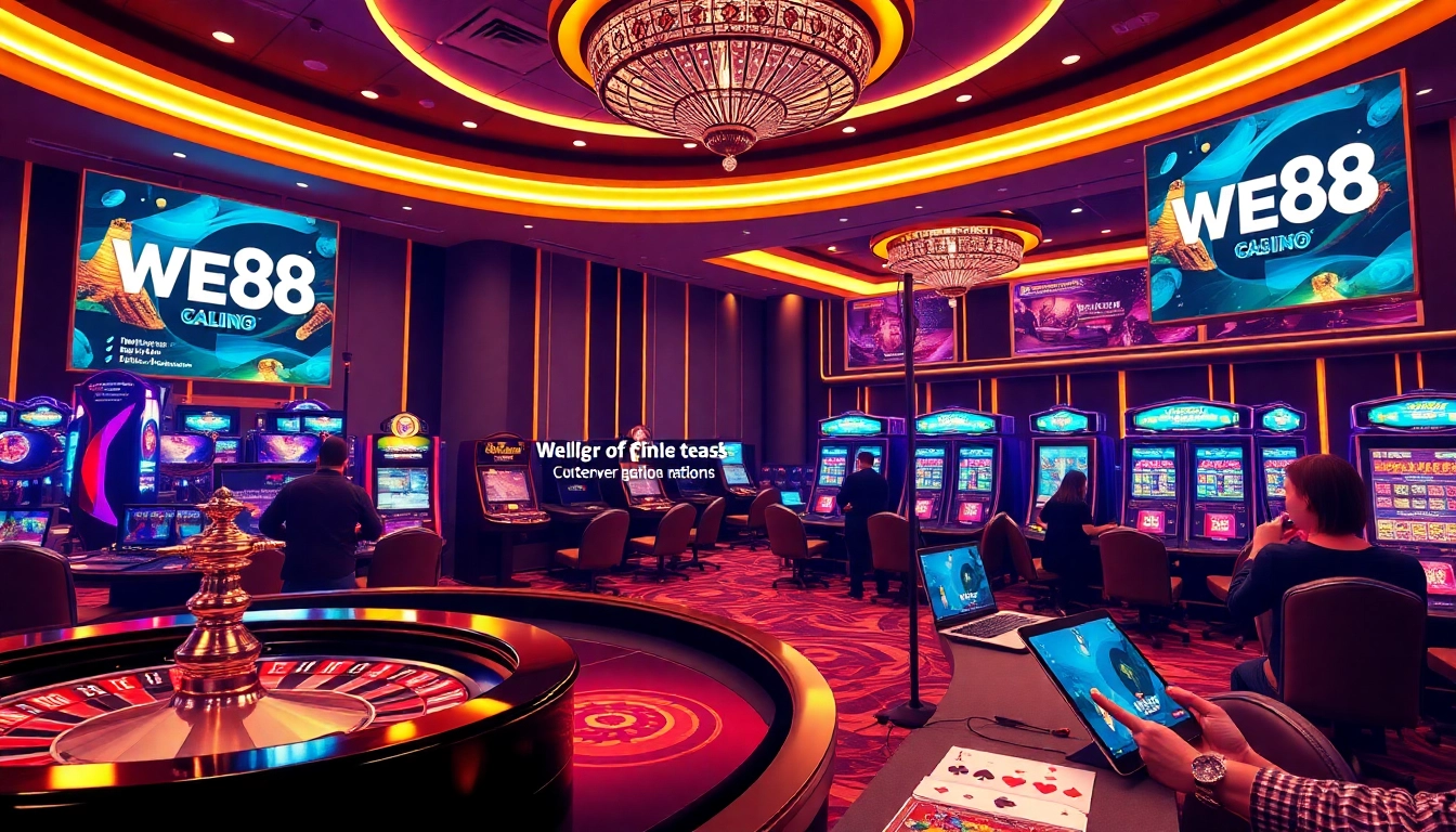 WE88 online casino showcases a vibrant gaming atmosphere with engaging players and exciting games.