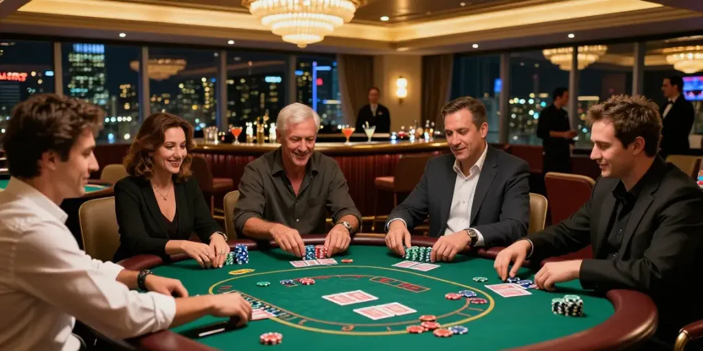 Casino not on gamstop featured scene with players enjoying vibrant gaming atmosphere.