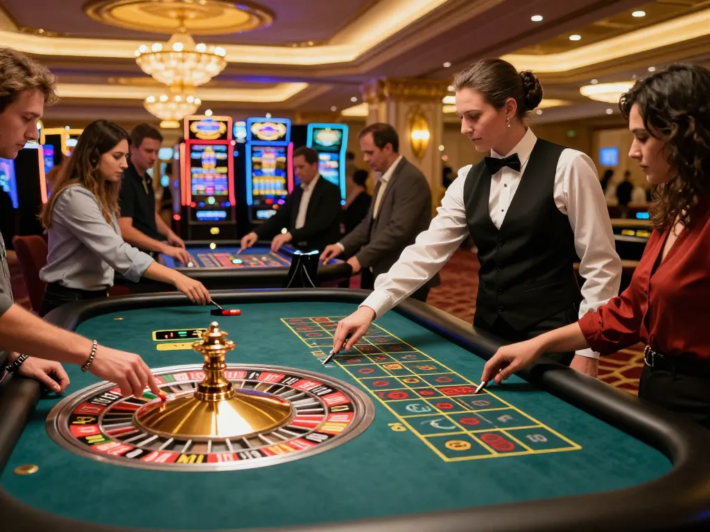 Players engage at a roulette table in an upscale casino, experiencing the excitement of SC88 gaming.