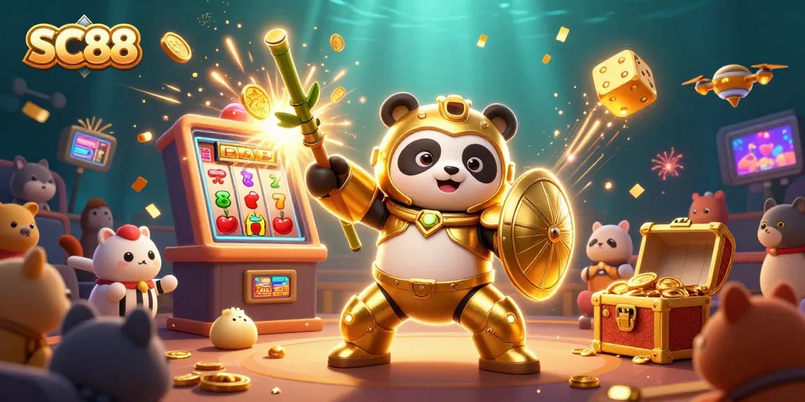 Engage in thrilling SC88 casino adventure with golden panda and dynamic visuals.