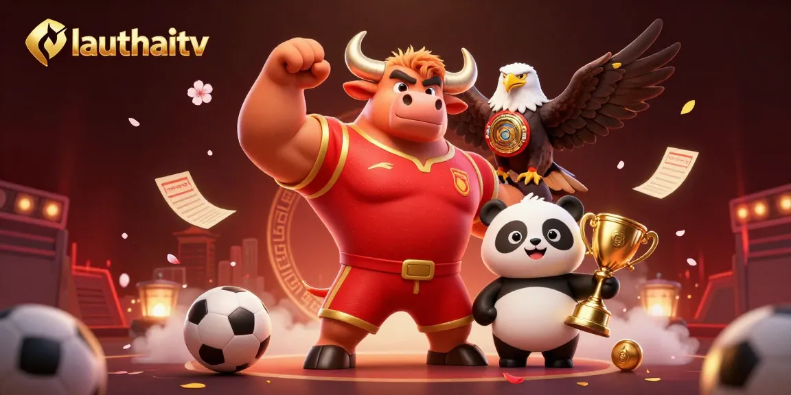 Engage in dynamic sports betting on lauthaitv with vibrant characters and thrilling game elements.