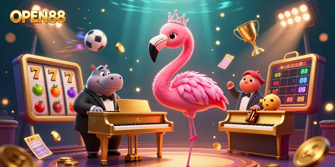 Experience thrilling jackpots and slots at OPEN88 with lively casino characters and dynamic gaming elements.