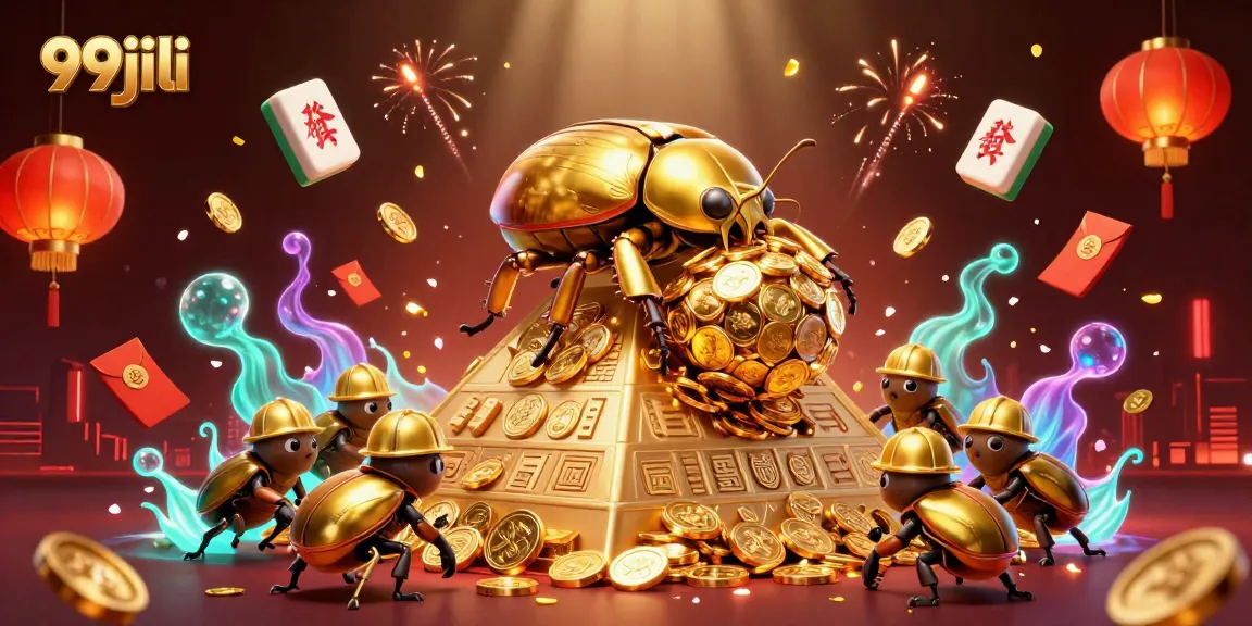 Experience thrilling gaming action at 99jili with vibrant elements of golden coins and symbols.