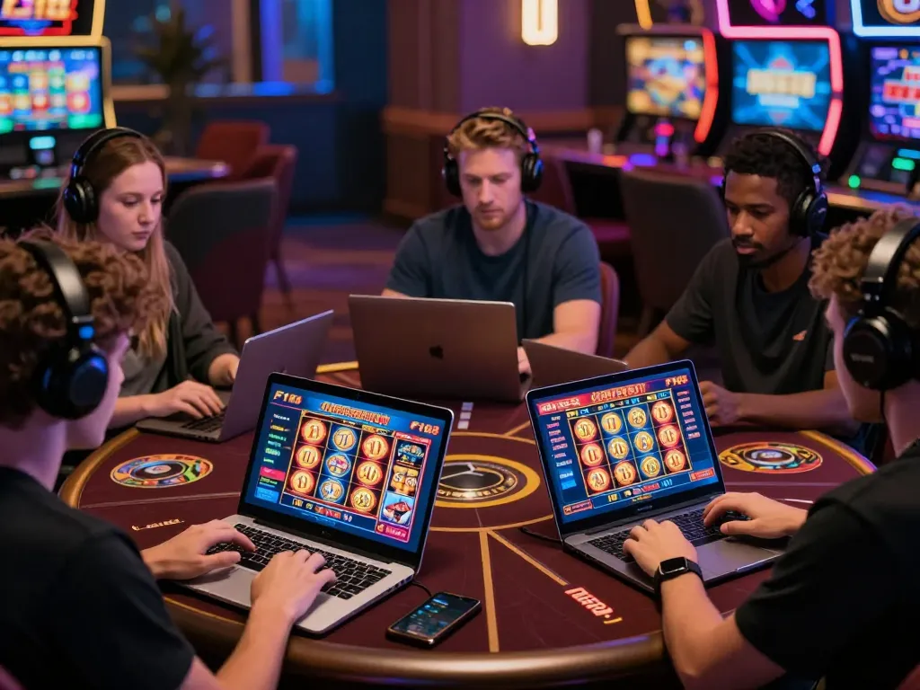 Players engaging in diverse gaming activities at F168's interactive online gambling platform.