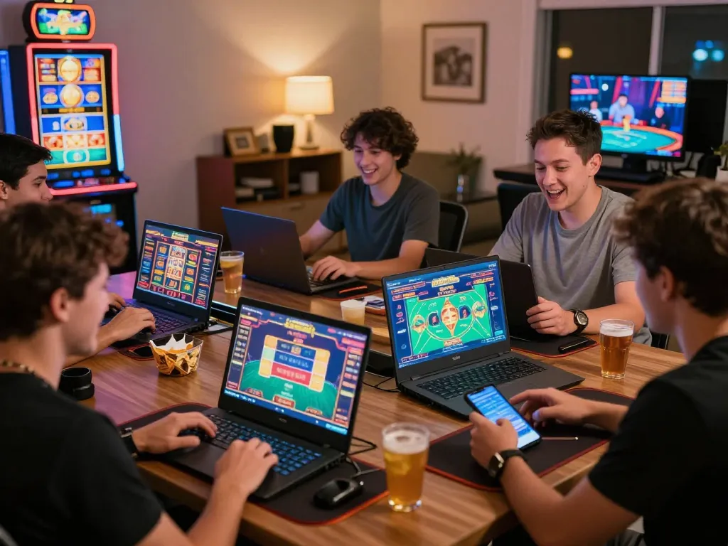 Engaging online gambling scene featuring players enjoying 789win casino games in a lively atmosphere.