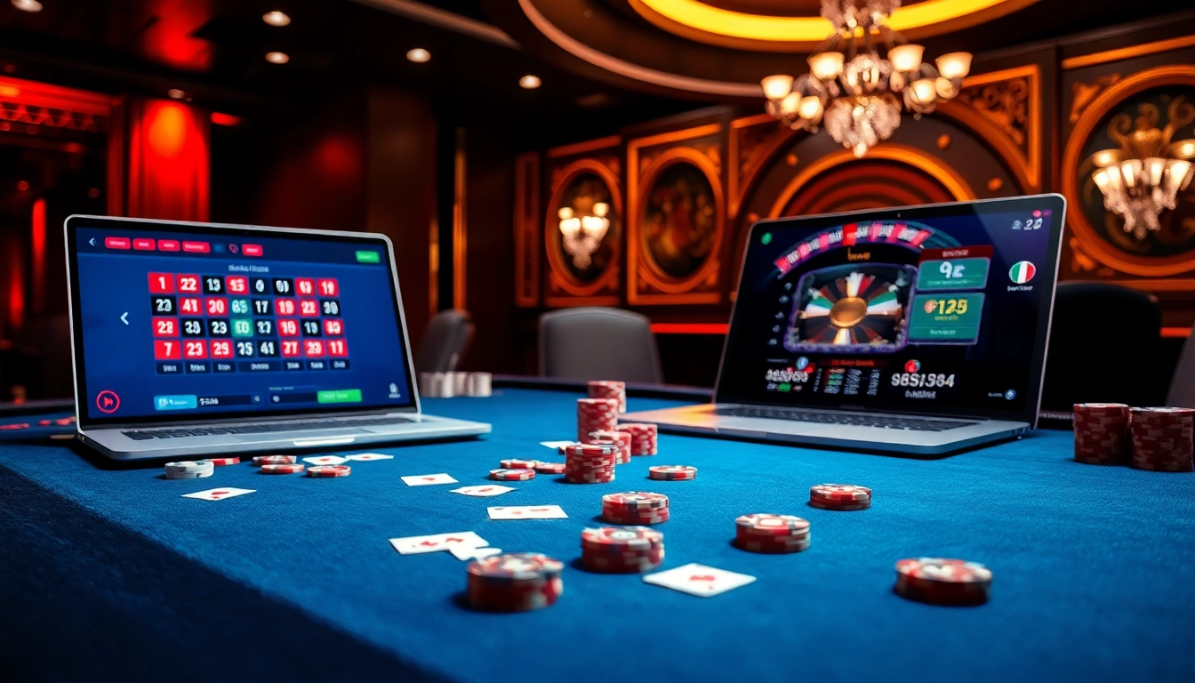 Experience thrilling gameplay at B52 with dynamic casino scenes, cards, and betting chips.
