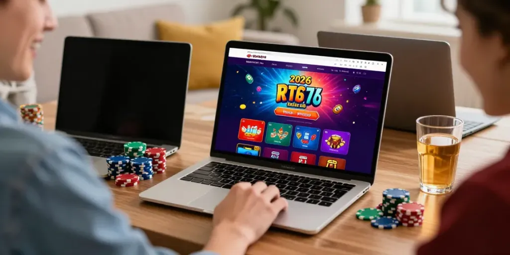 Engaging online casino experience showcasing casino not on gamstop on a laptop.