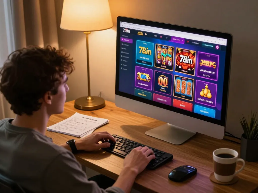 Engaging in strategic online gameplay at 78win with live casino games visible on screen.