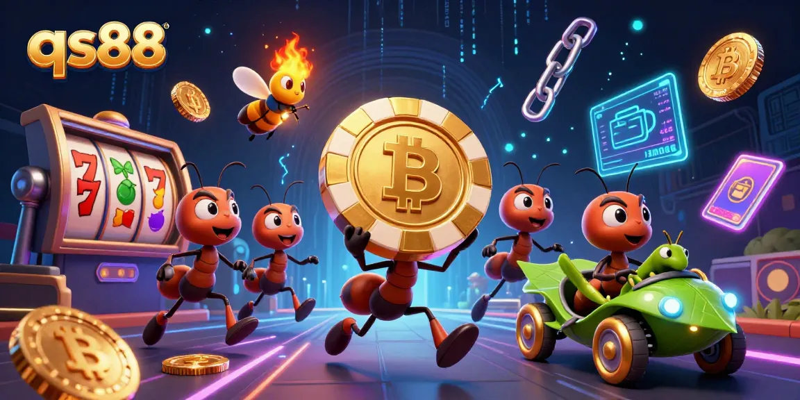 Experience the excitement of qs88 with a thrilling casino heist scene featuring colorful game elements.