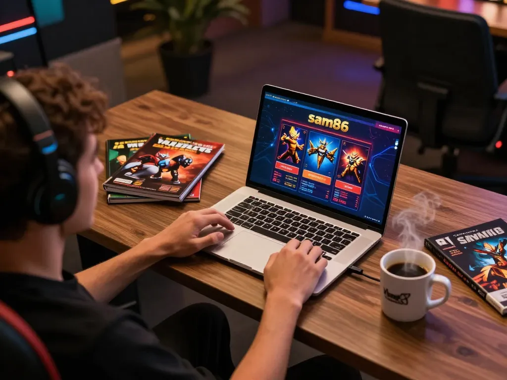 Engaging in thrilling online gaming at sam86 with a cozy setup for strategic play.