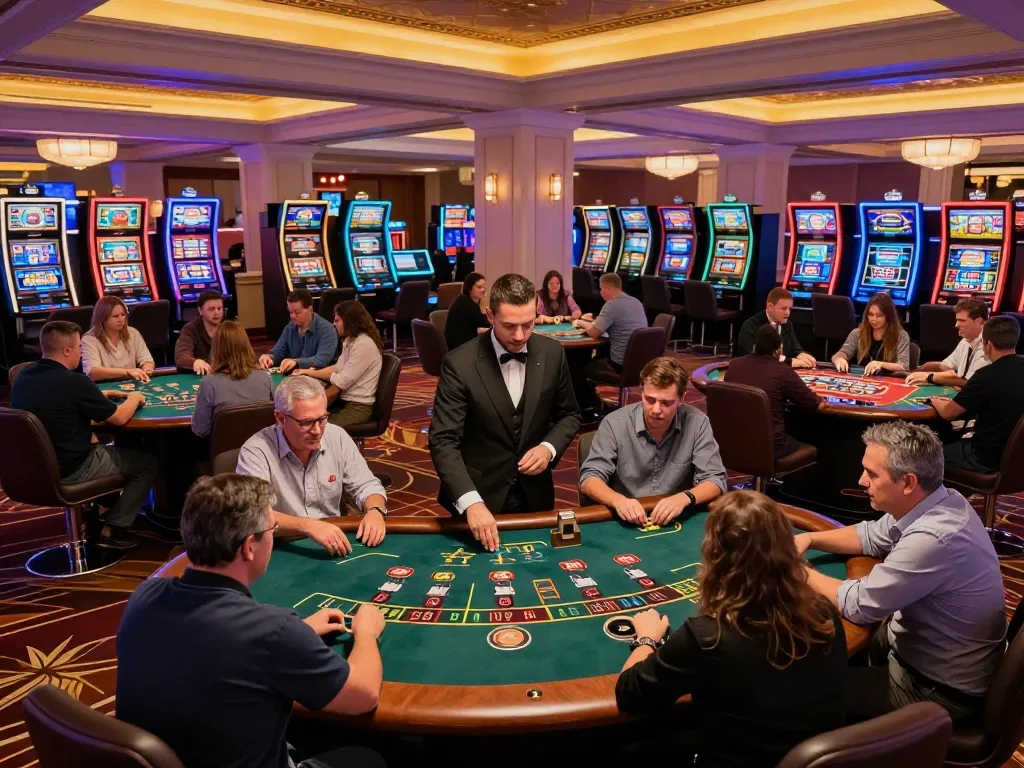Players at the hit club blackjack tables strategizing their bets with excitement in a lively casino.