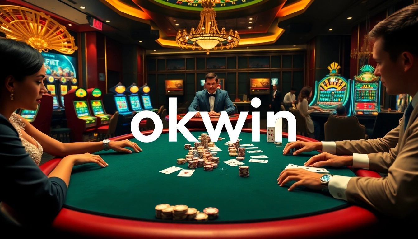 Experience thrilling poker action at okwin casino tables filled with colorful chips and sleek cards.