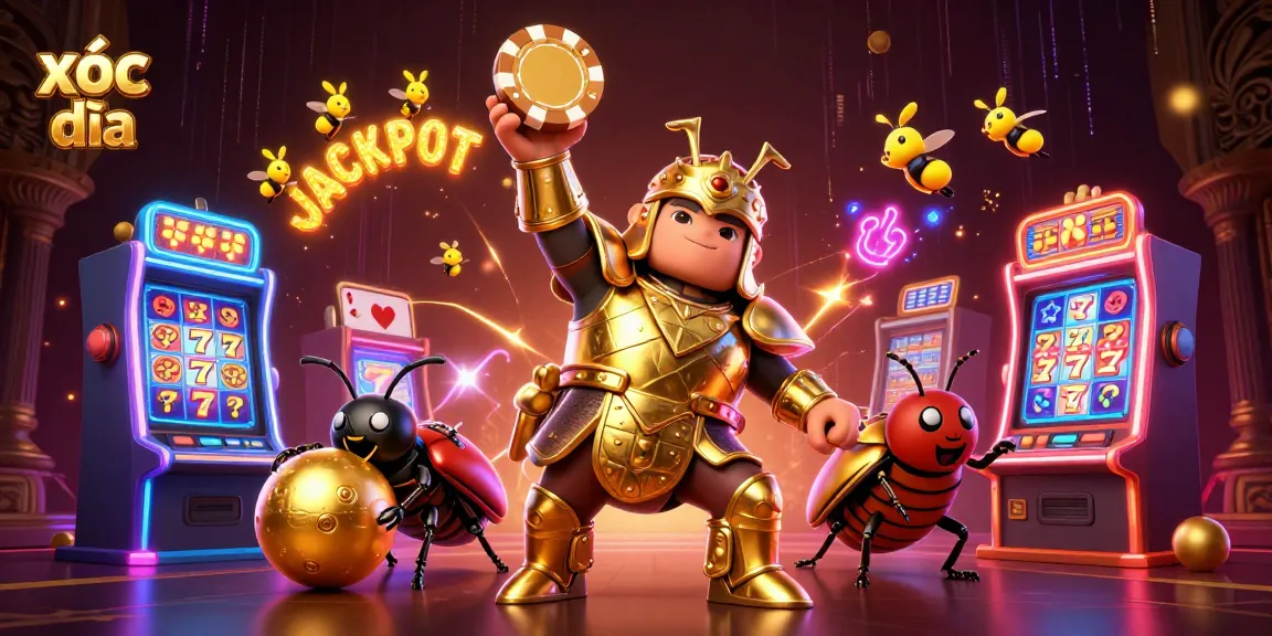 Experience exciting xóc đĩa gameplay with cartoon heroes celebrating a jackpot in a vibrant casino setting.