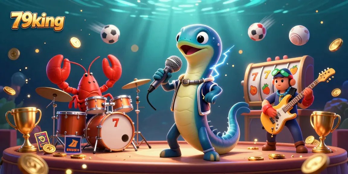 Experience thrilling gaming at 79king with vibrant underwater casino scene featuring unique characters.