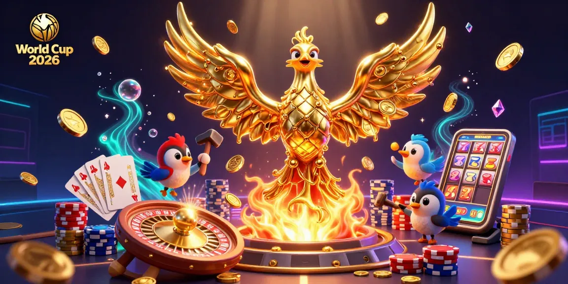 Win with the ultimate World Cup 2026 gambling scene featuring gold coins, roulette wheels, and lavish casino elements.