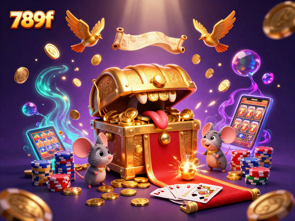 Experience the excitement of winning with 789f's casino treasures, animated in a vibrant, treasure-filled scene.