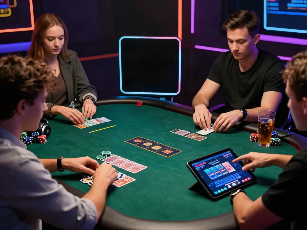 A vibrant online casino gaming scene illustrating players enjoying casino not on gamstop experiences, with engaging visuals and modern tech.