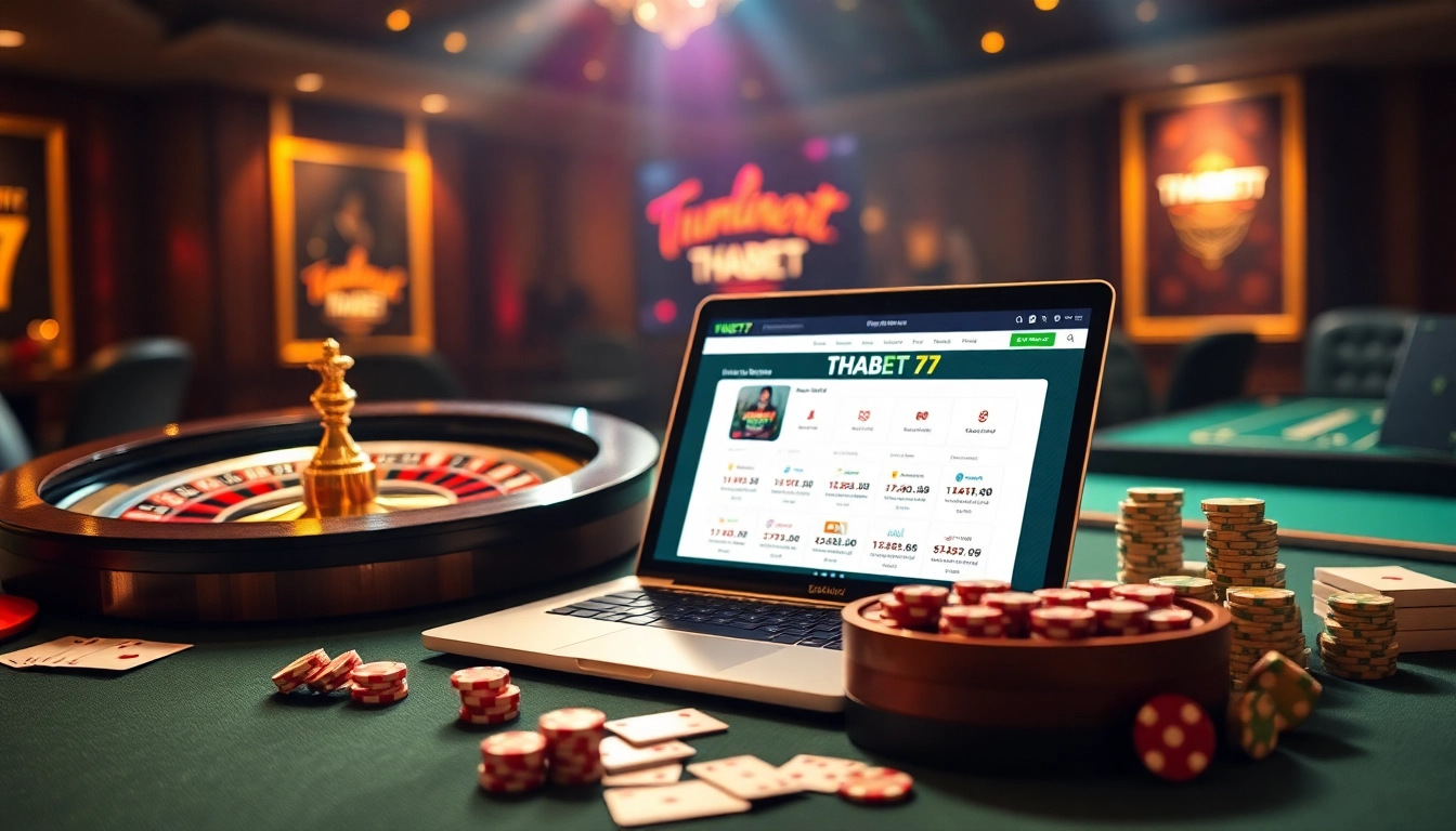 Players engaging in thrilling games on the THABET77 online casino platform.