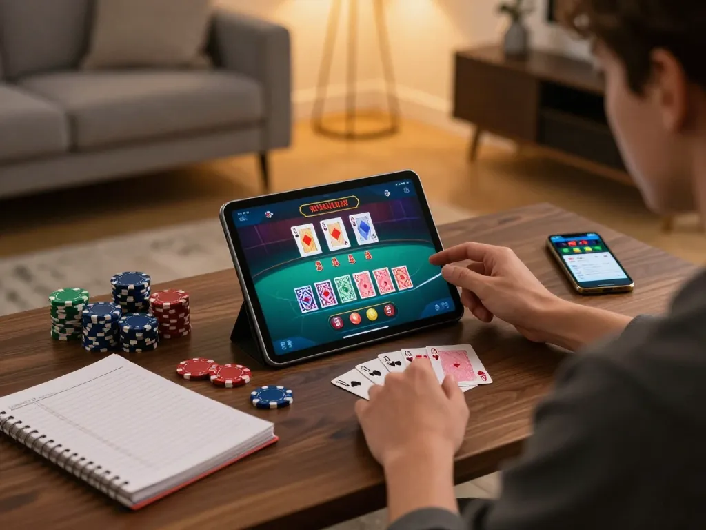 Engaging in online blackjack at home with LLWIN gaming interface and strategy notes