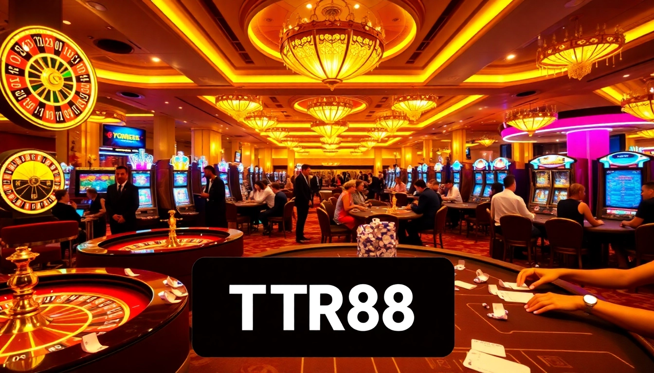 Players engaging in thrilling games at TR88 casino, showcasing excitement and strategy in a vibrant setting.