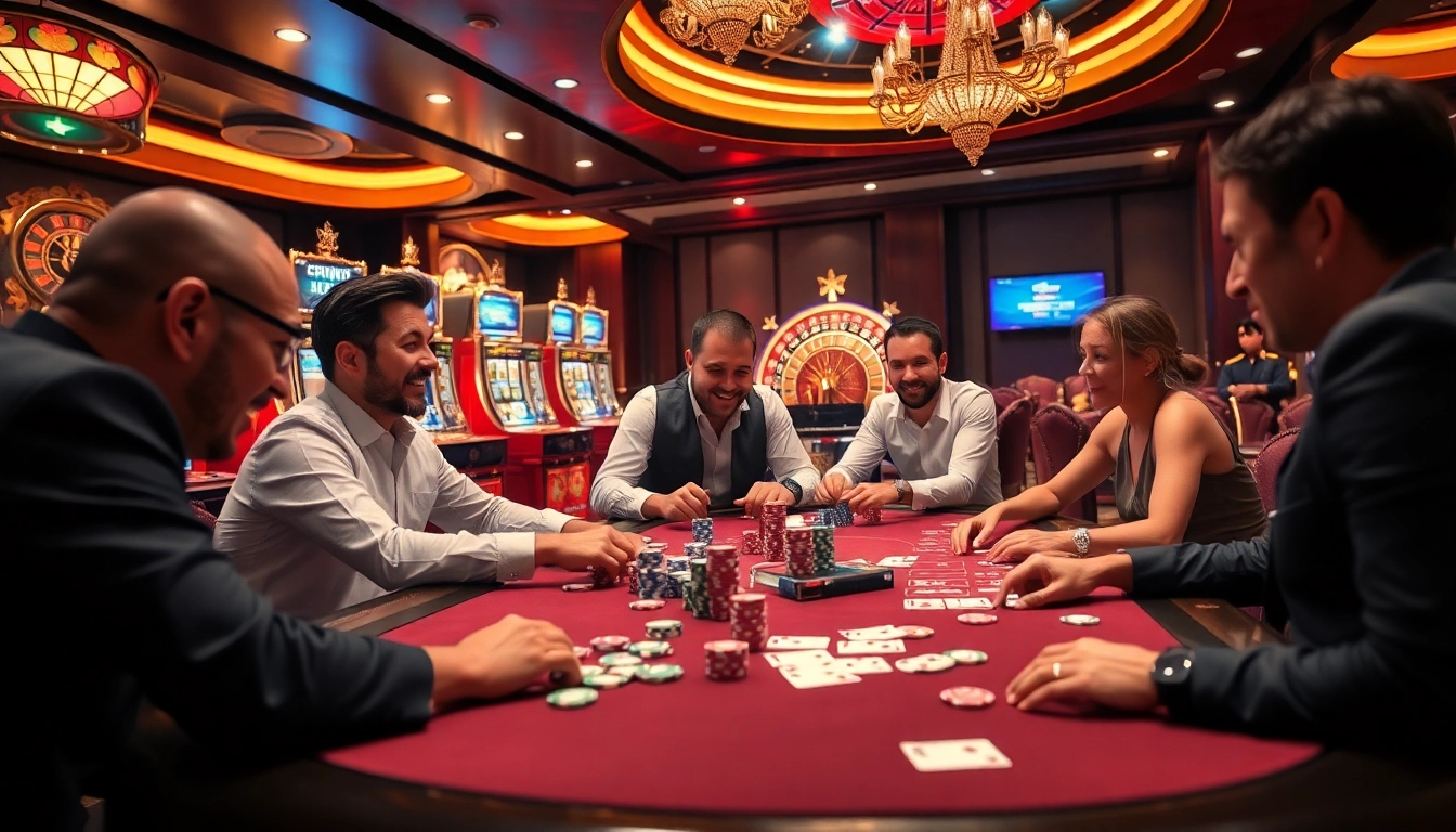 Experience the thrill at trang chủ 33win with vibrant casino tables filled with poker chips and cards.