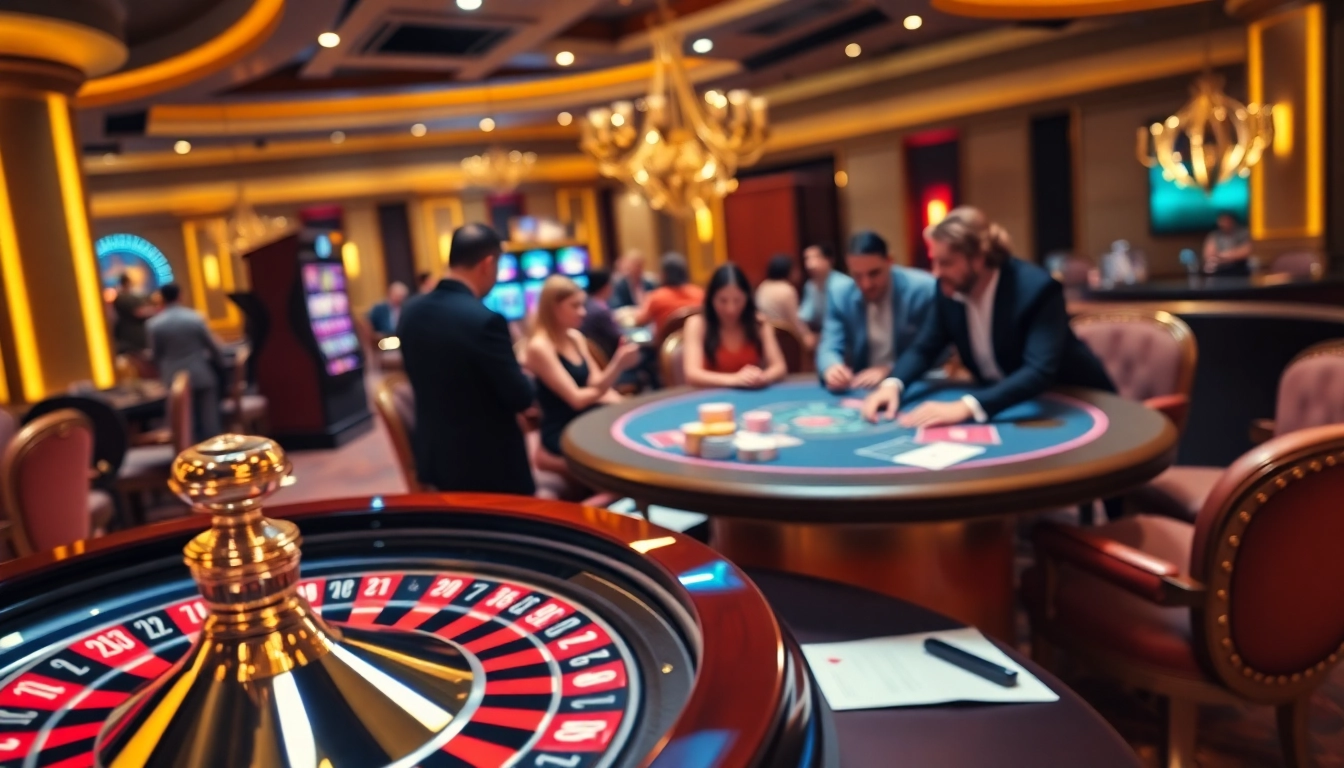 Experience the thrill of gambling at ww88 with vibrant casino tables and eager players.